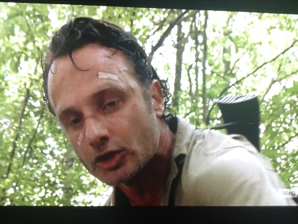 Rick tries to shush the screaming man...