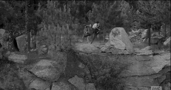 ...before being tackled in pimp linebacker-style by his newdad, Rick Fucking Grimes.