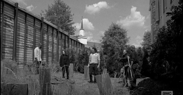 ...when Deanna Monroe walks up, just at that moment, and sides with Rick. 