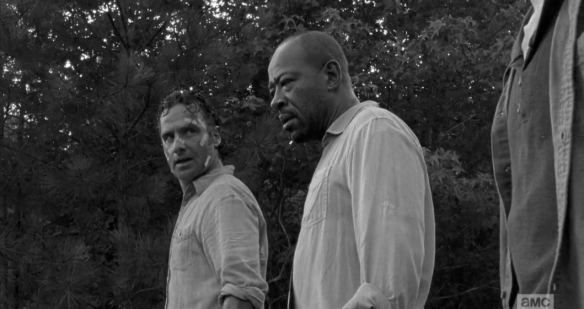 ...Ron comes up quietly to stand beside them, looking down. Rick looks over at the boy. 